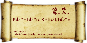 Máriás Krisztián névjegykártya